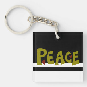 MAZIPOODLES Peace Olive Green Key Ring