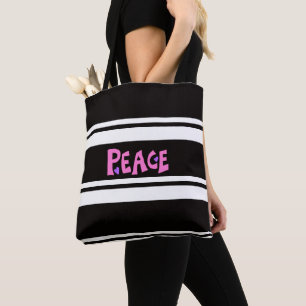 MAZIPOODLES Peace Pink 2 Tote Bag