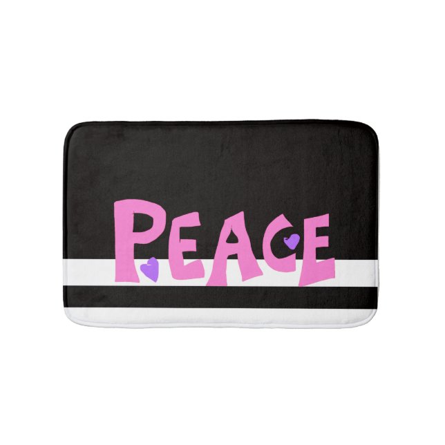 MAZIPOODLES Peace Pink Bath Mat (Front)