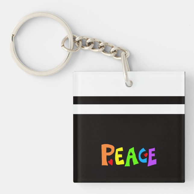 MAZIPOODLES Peace Rainbow 3 Key Ring (Front)