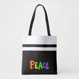 MAZIPOODLES Peace Rainbow 3 Tote Bag