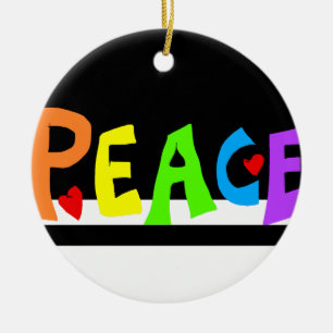 MAZIPOODLES Peace Rainbow Ceramic Ornament