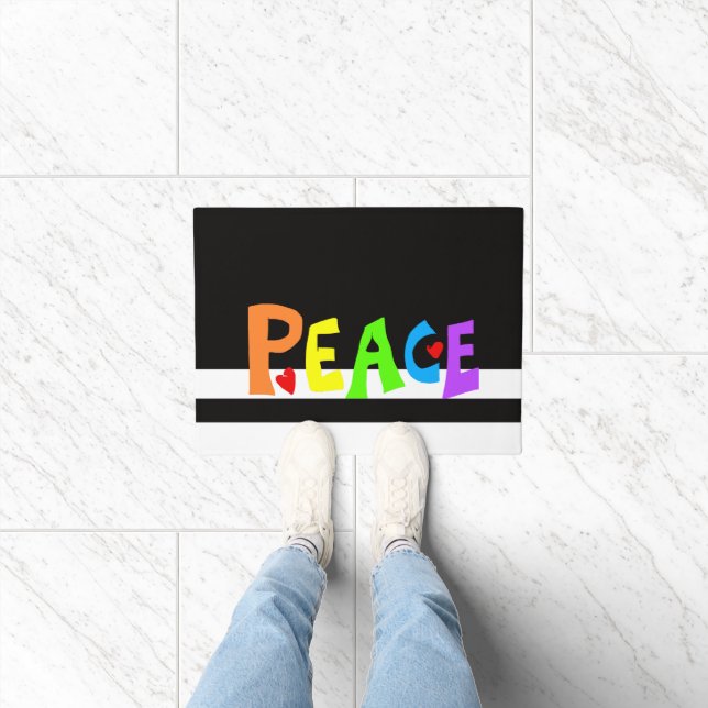 MAZIPOODLES Peace Rainbow Doormat (Indoor)