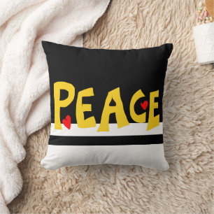 MAZIPOODLES Peace Yellow Cushion