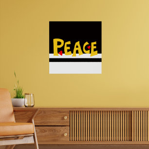 MAZIPOODLES Peace Yellow Poster