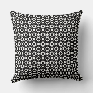 Mazipoodles Polka Dot Doughnuts - Black White Cushion