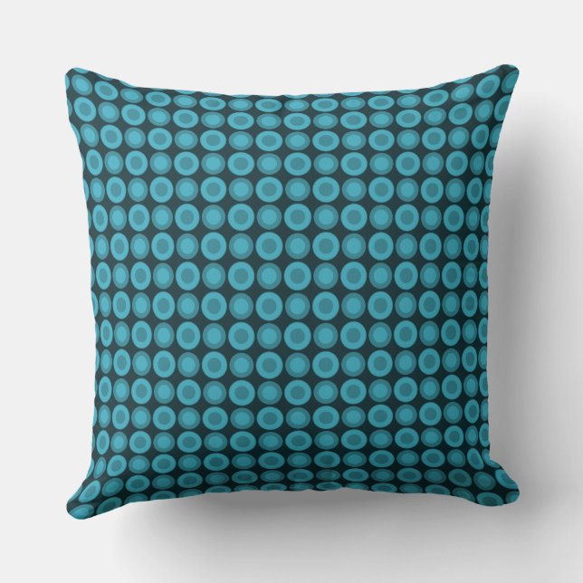 Mazipoodles Polka Dot Doughnuts - Dark Teal Cushion (Back)