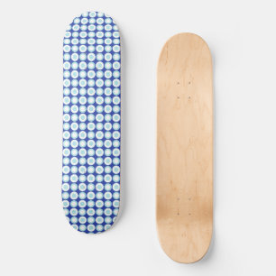 Mazipoodles Polka Dot Doughnuts - Navy Duck Egg Bl Skateboard