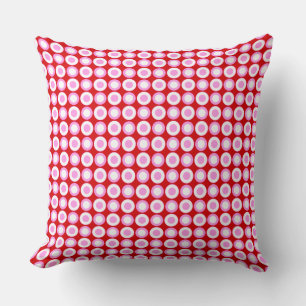 Mazipoodles Polka Dot Doughnuts - Red Pink Cushion