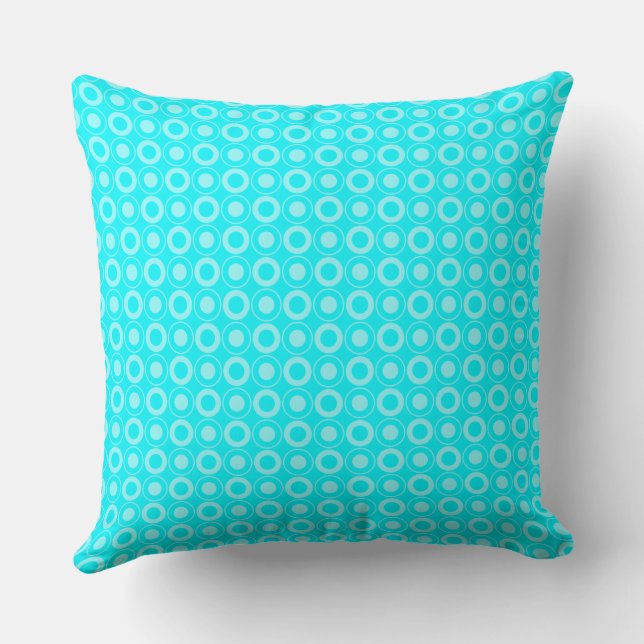 Mazipoodles Polka Dot Doughnuts - Turquoise  Cushion (Back)
