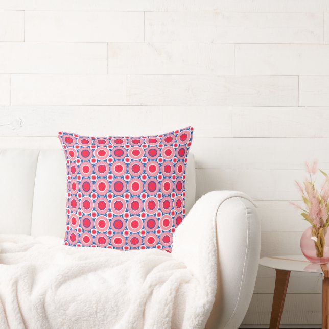 Mazipoodles Red White Blue Doughnuts Cushion (Couch)