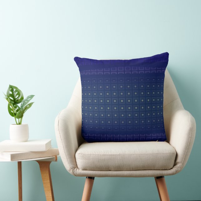 Mazipoodles Squares And Studs - Indigo Cushion (Chair)