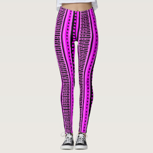 MAZIPOODLES Striped Ribbed Knitting Pattern 001 B  Leggings