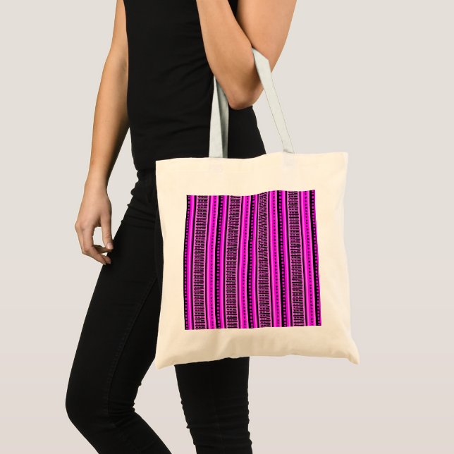 MAZIPOODLES Striped Ribbed Knitting Pattern 001 B  Tote Bag (Front (Product))