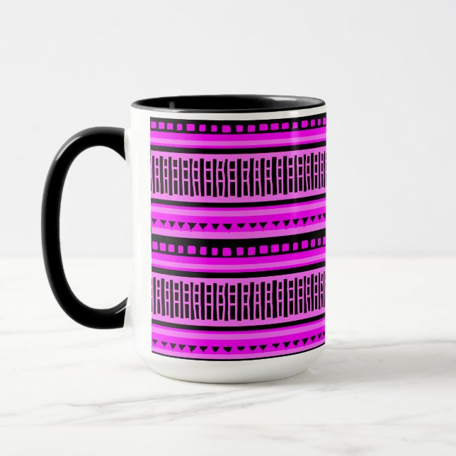 MAZIPOODLES Striped Ribbed Knitting Pattern 002 B  Mug (Left)