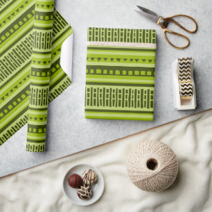MAZIPOODLES Striped Ribbed Knitting Pattern 004 B Wrapping Paper