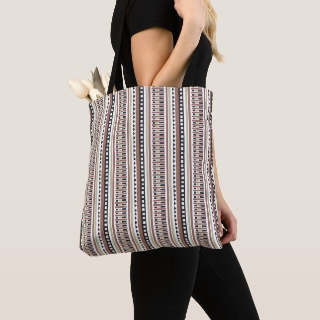 MAZIPOODLES Striped Ribbed Knitting Pattern 174 Tote Bag (Close Up)