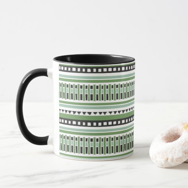 MAZIPOODLES Striped Ribbed Knitting Pattern 191 B  Mug (With Donut)