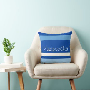 MAZIPOODLES Stripes Spaghetti 105 Name Cushion