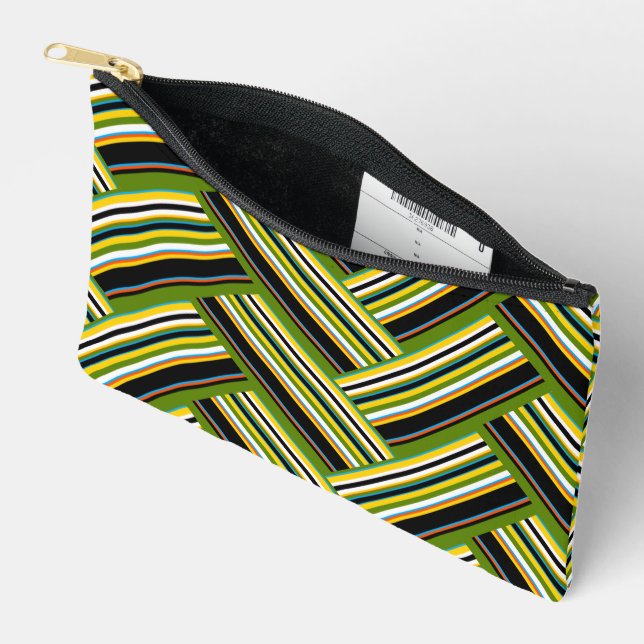 MAZIPOODLES Stripes Spaghetti 11 Herringbone  Accessory Pouch (Open)