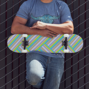 MAZIPOODLES Stripes Spaghetti 54 Herringbone Skateboard