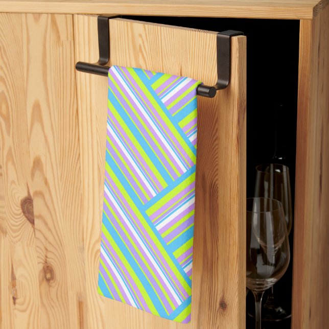 MAZIPOODLES Stripes Spaghetti 54 Herringbone  Tea Towel (Thirds Fold)