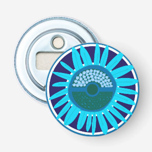 Mazipoodles Sunflower Sunshine: Blue 1 Bottle Opener