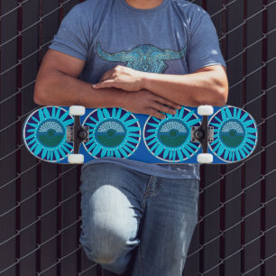Mazipoodles Sunflower Sunshine: Blue 1 Skateboard