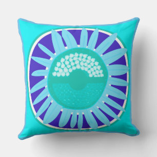 Mazipoodles Sunflower Sunshine: Blue 5 Cushion