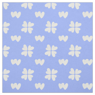 Mazipoodles White Hearts On Blue  Fabric