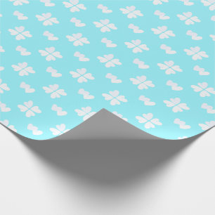 Mazipoodles White Hearts On Turquoise Blue Wrapping Paper
