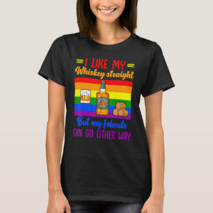 Mb35 I Like My Whiskey Straight My Friends Can Go  T-Shirt