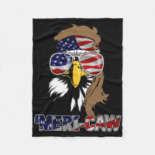 Mb35 Mullet Eagle meri-caw 4th Of July Independenc Fleece Blanket
