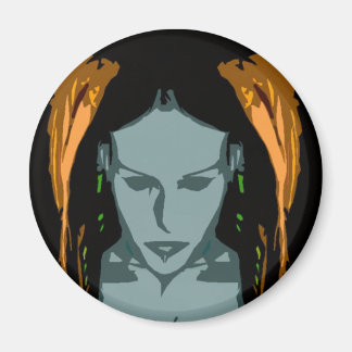 MB Cyber Chick Vector Art Magnet