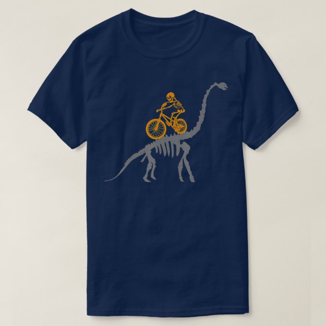 MB DINOSAUR SKELEON Dino Mountain Bike BMX Bicycle T-Shirt (Design Front)