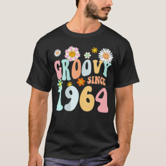 Mb Groovy Since 1964 Hippie Flower 58Th Birthday V T-Shirt