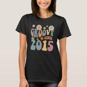 Mb Groovy Since 2015 Retro Hippie Flower 7th Birth T-Shirt