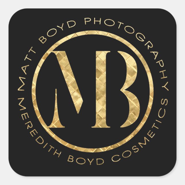 MB Photography & Cosmetics BLACK Stickers (Front)