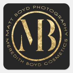 MB Photography & Cosmetics BLACK Stickers Medium