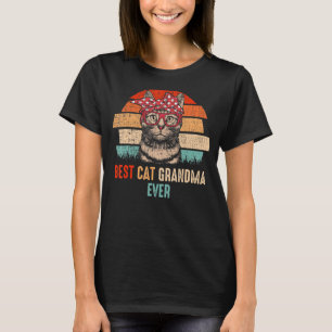 Mb Vintage Best Cat Grandma Ever Cool Cat Pets W T-Shirt