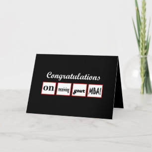 MBA Degree - CUSTOM NAME Congratulations - Card
