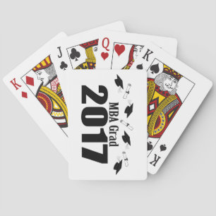 MBA Grad 2017 Caps And Diplomas (Black) Playing Cards