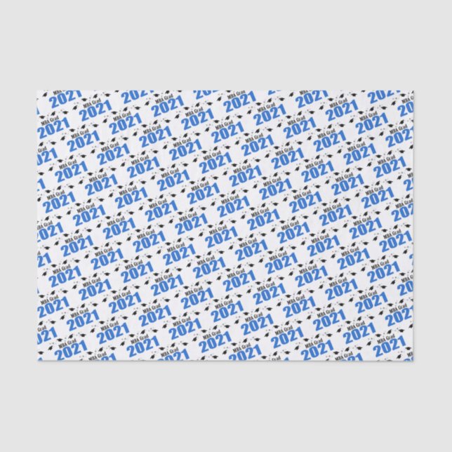 MBA Grad 2021 Graduation Tissue Paper (Blue) (Front)