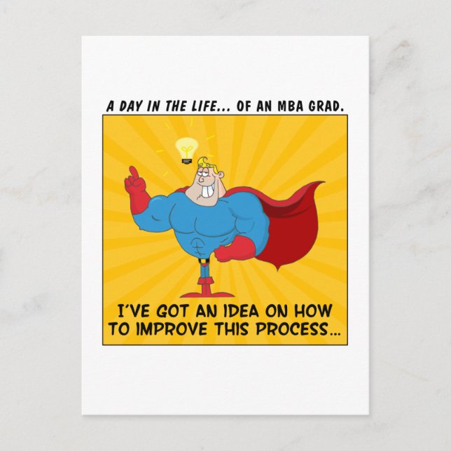 MBA Graduates Know the Answers to All Problems Announcement Postcard (Front)