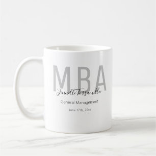 MBA Grey Black Date Name Graduate Degree Coffee Mug