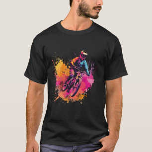 Mbr Mountain Biker Abstract Colouful T-Shirt