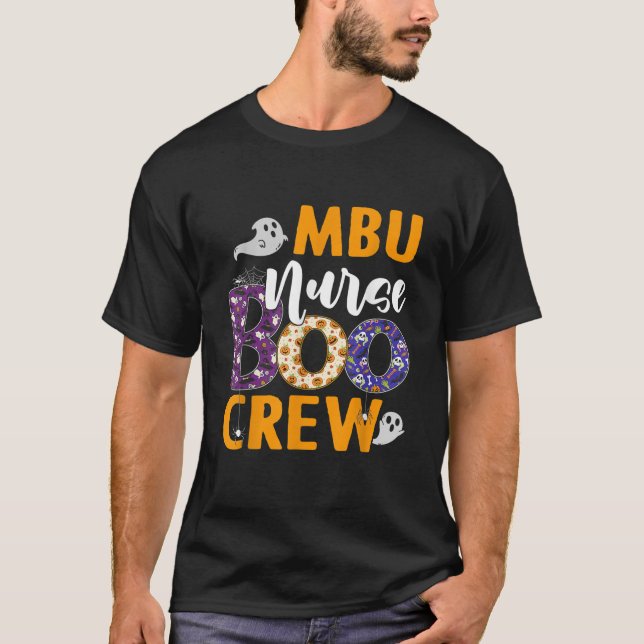 MBU Nurse Boo Crew Scary Nurse Halloween Ghost Spi T-Shirt (Front)