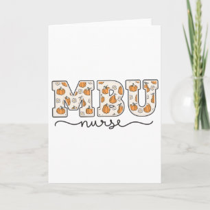 Mbu Nurse Pumpkin Fall Mother Card