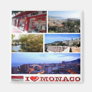 MC - Monaco - I Love - Collage Mosaic Magnet