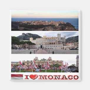 MC - Monaco - I Love - Collage Mosaic Magnet